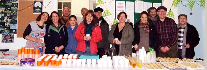 Mulled wine and mince pies, served by The Friends Of Queens Park 